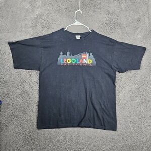 Legoland California T-Shirt Mens XL Black Graphic Skyline LEGO Collection Tee